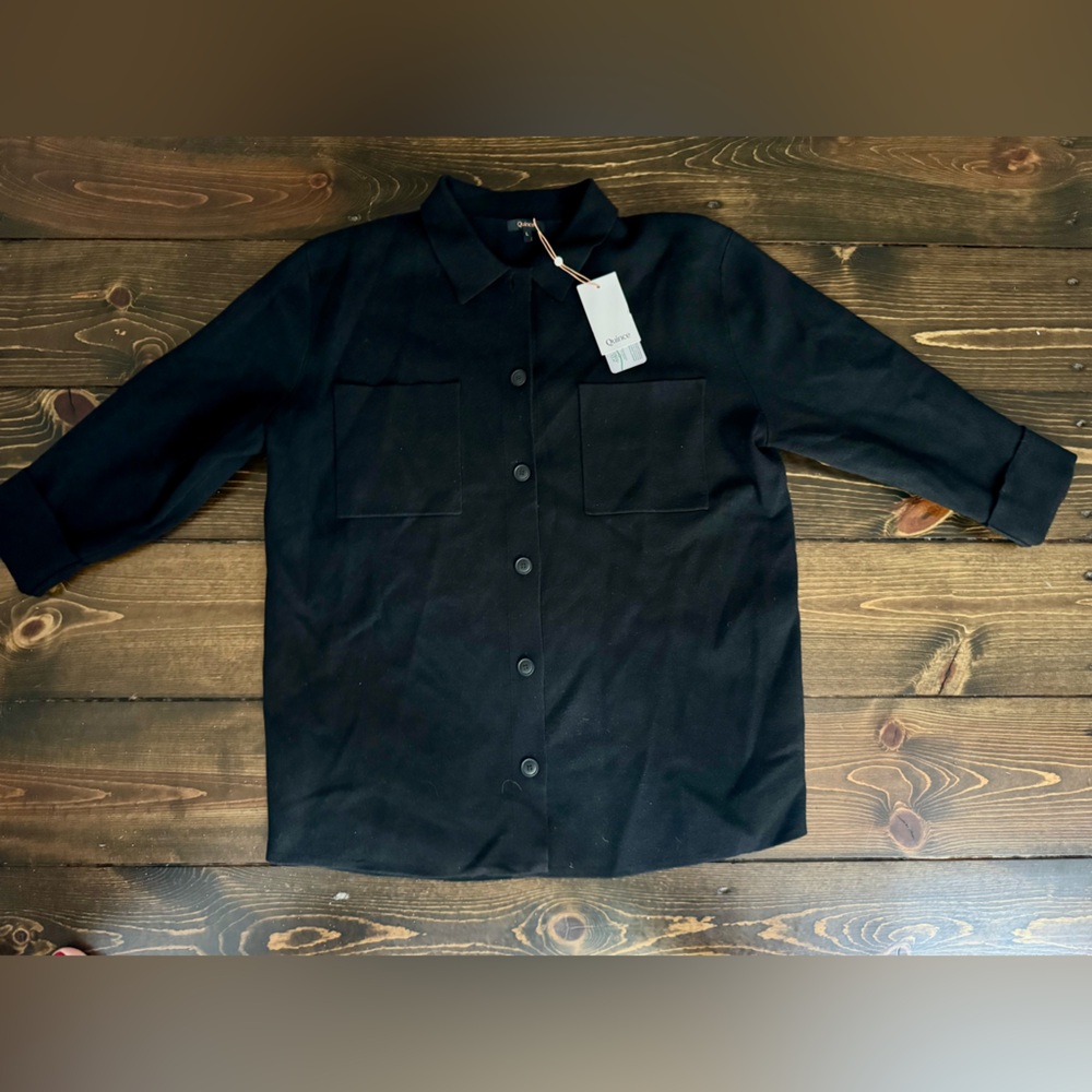 Quince Eco-Knit Milano Stitch Oversized Shirt Jacket